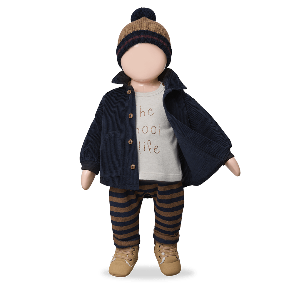 1+ In The Family | Corduroy Blouse Jureme | Donkerblauw -