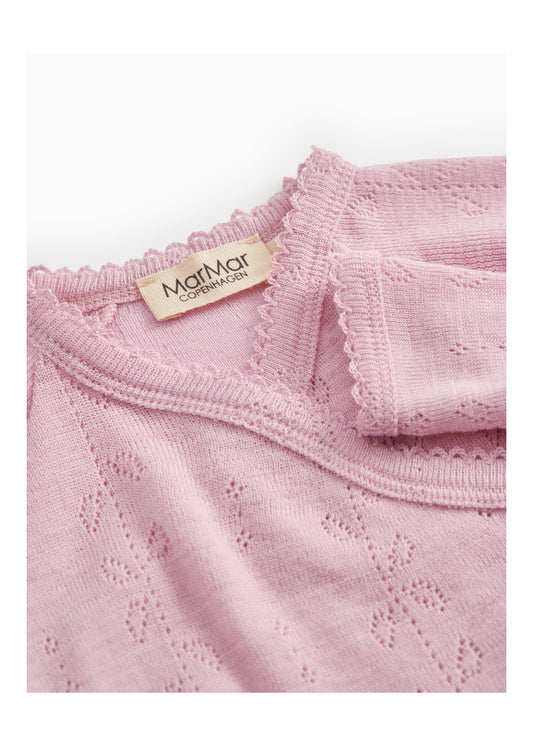 MarMar | Belita Pointelle Overslagromper Wol | Soft Berry