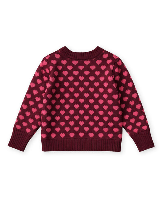 Fliink | Janie Cashmere Heart Trui | Burgundy