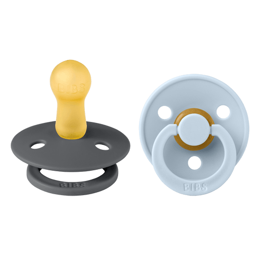 BIBS | Colour Fopspeen 2 - pack | Iron / Baby Blue | Maat 3 -