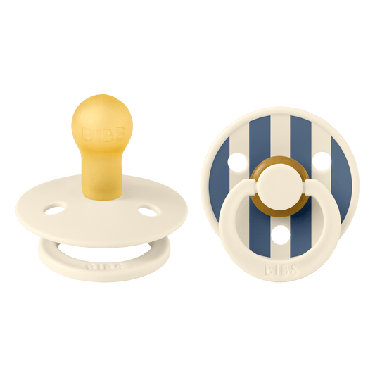 BIBS | Studio Colour Pin Fopspeen 2 - pack | Ivory / Steel Blue | Maat 2 -