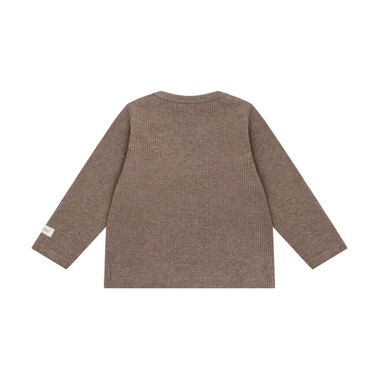 Fixoni | Longsleeve Rib Melange | Bruin -