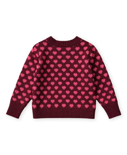 Fliink | Janie Cashmere Heart Trui | Burgundy - 5715435147200