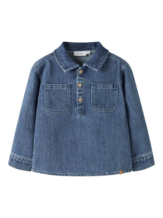 Lil' Atelier | Obello Loose Overshirt | Dark Blue Denim - 5715905166458