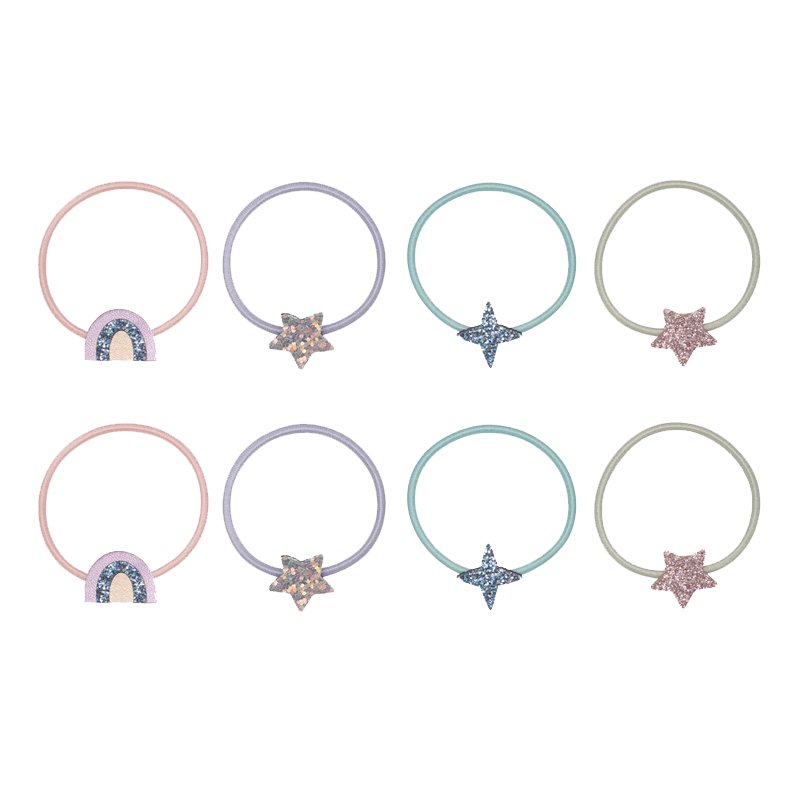 Mimi & Lula | Haarelastiekjes Regenboog & Ster | Pastel -