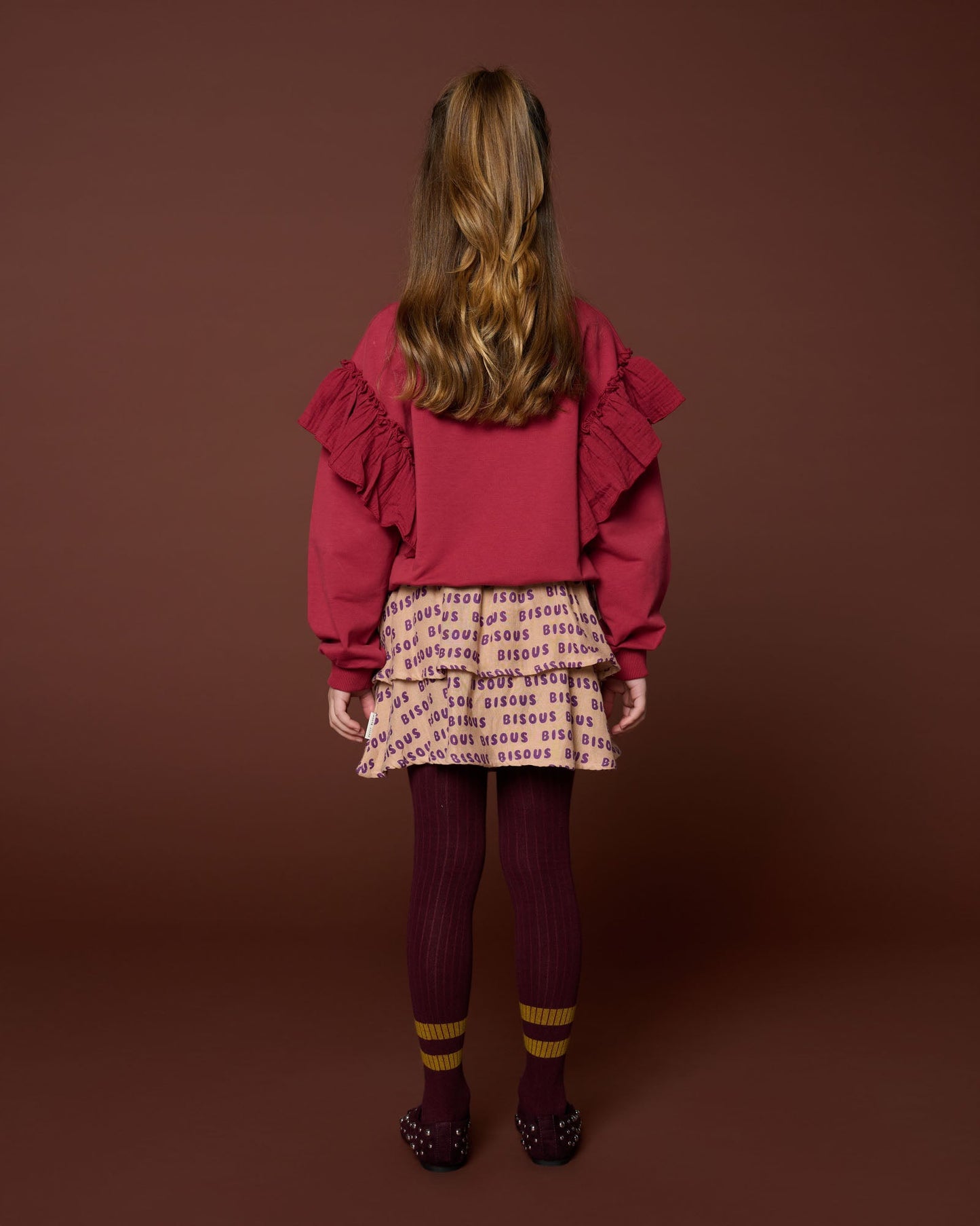 Petit Blush | Mini Smock Skirt Bisous | Cork/Purple - 6152103792796