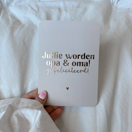Wenskaart | Jullie worden opa & oma goudfolie -