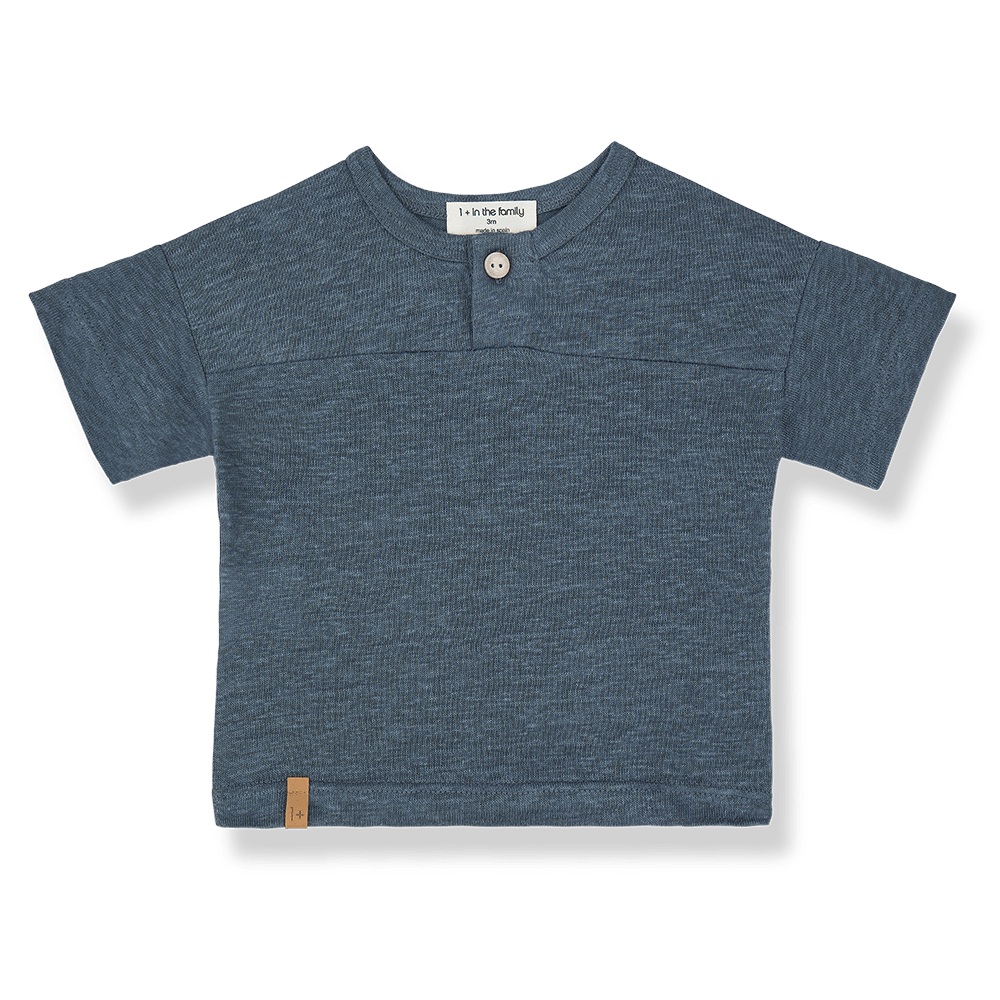 1+ In The Family | Linnen T-shirt Rafa | Petroleum - 
