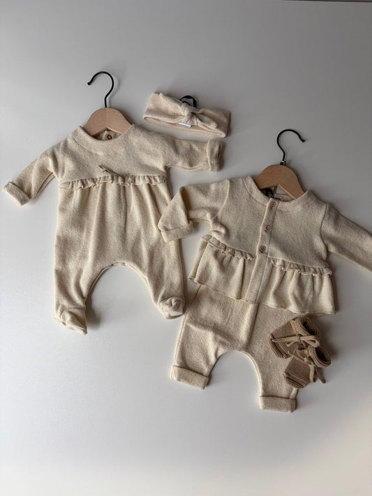 1+ In The Family | Newborn Broek Gordes | Ecru -