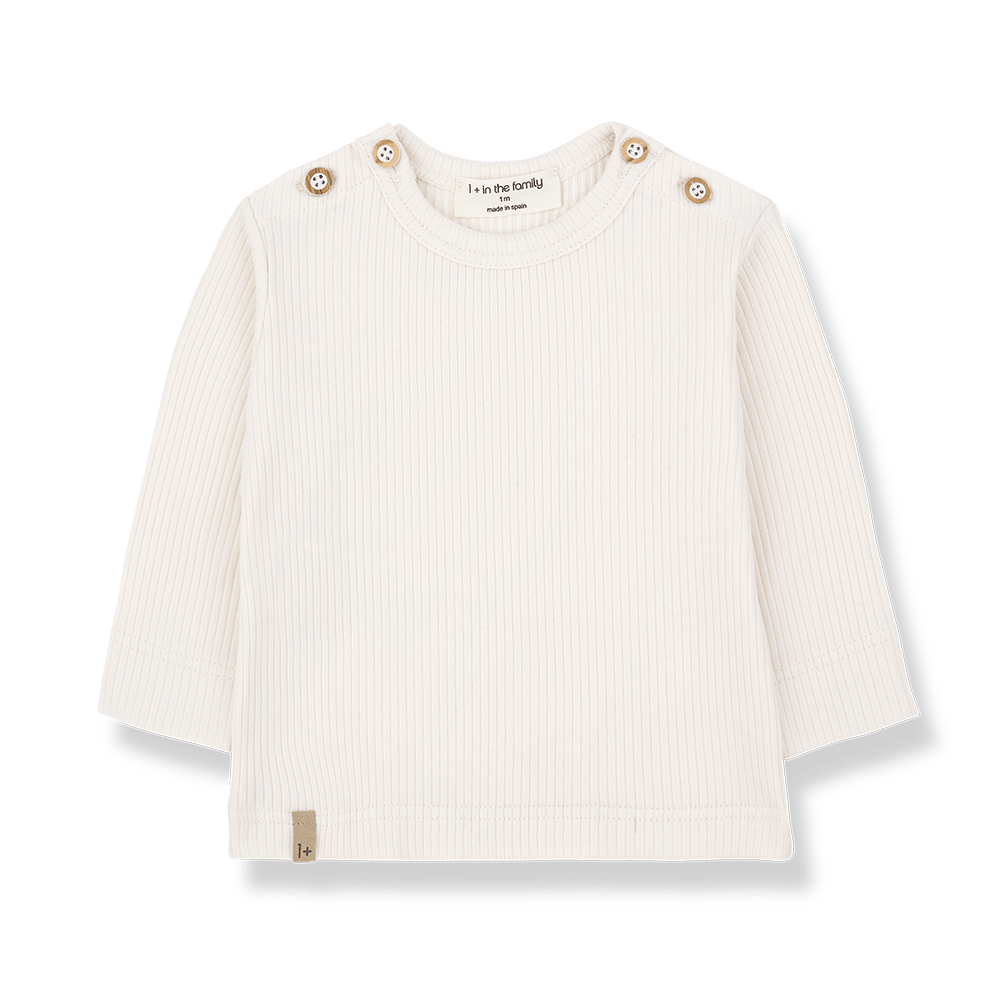 1+ In The Family | Newborn Longsleeve Mica | Ecru - 17480522