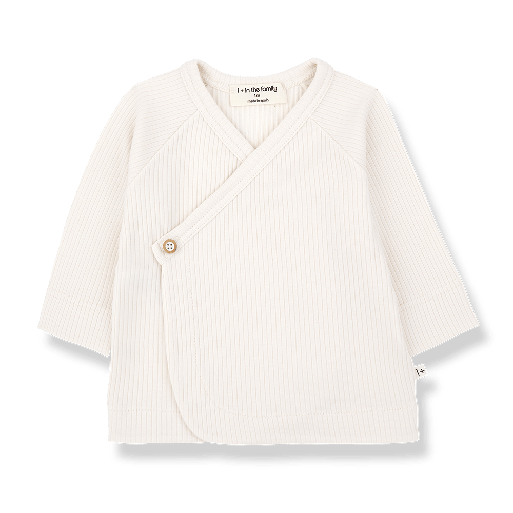 1+ In The Family | Newborn Overslag Longsleeve Elodie | Ecru - 