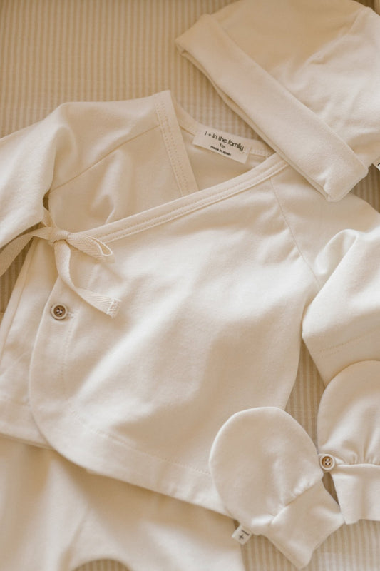 1+ In The Family | Newborn Overslag Longsleeve Elodie | Ecru - 