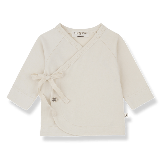 1+ In The Family | Newborn Overslag Longsleeve Elodie | Ecru - 