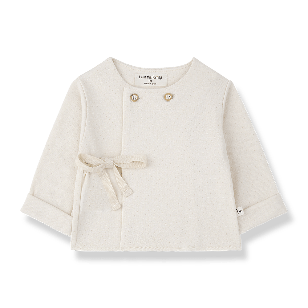 1+ In The Family | Newborn Overslag Longsleeve Emilia | Ecru - 
