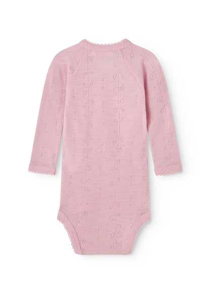 MarMar | Belita Pointelle Overslagromper Wol | Soft Berry