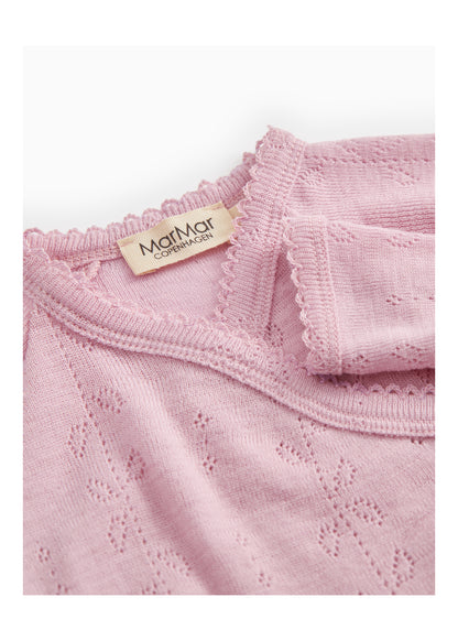 MarMar | Belita Pointelle Overslagromper Wol | Soft Berry