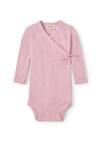 MarMar | Belita Pointelle Overslagromper Wol | Soft Berry