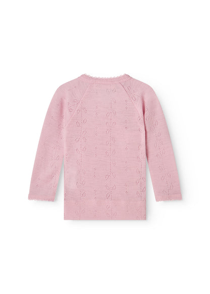 MarMar | Tut Wrap Longsleeve Pointelle Wol | Soft Berry