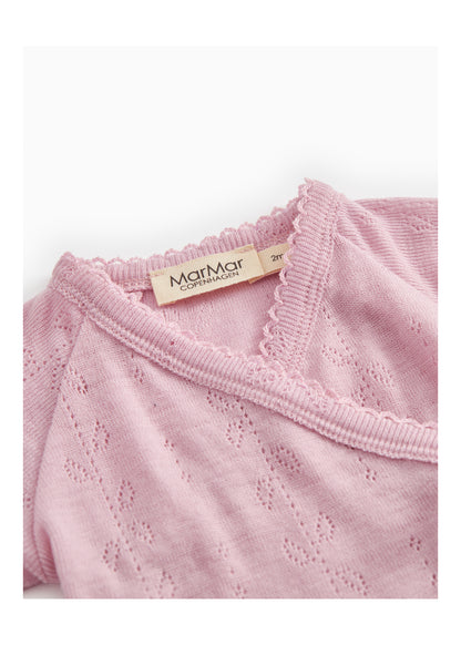 MarMar | Tut Wrap Longsleeve Pointelle Wol | Soft Berry