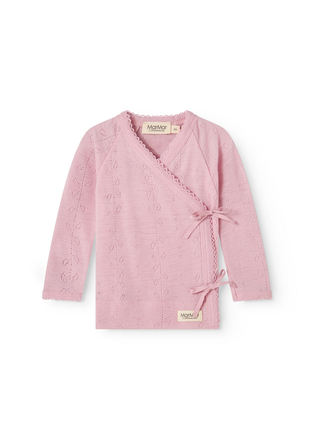 MarMar | Tut Wrap Longsleeve Pointelle Wol | Soft Berry