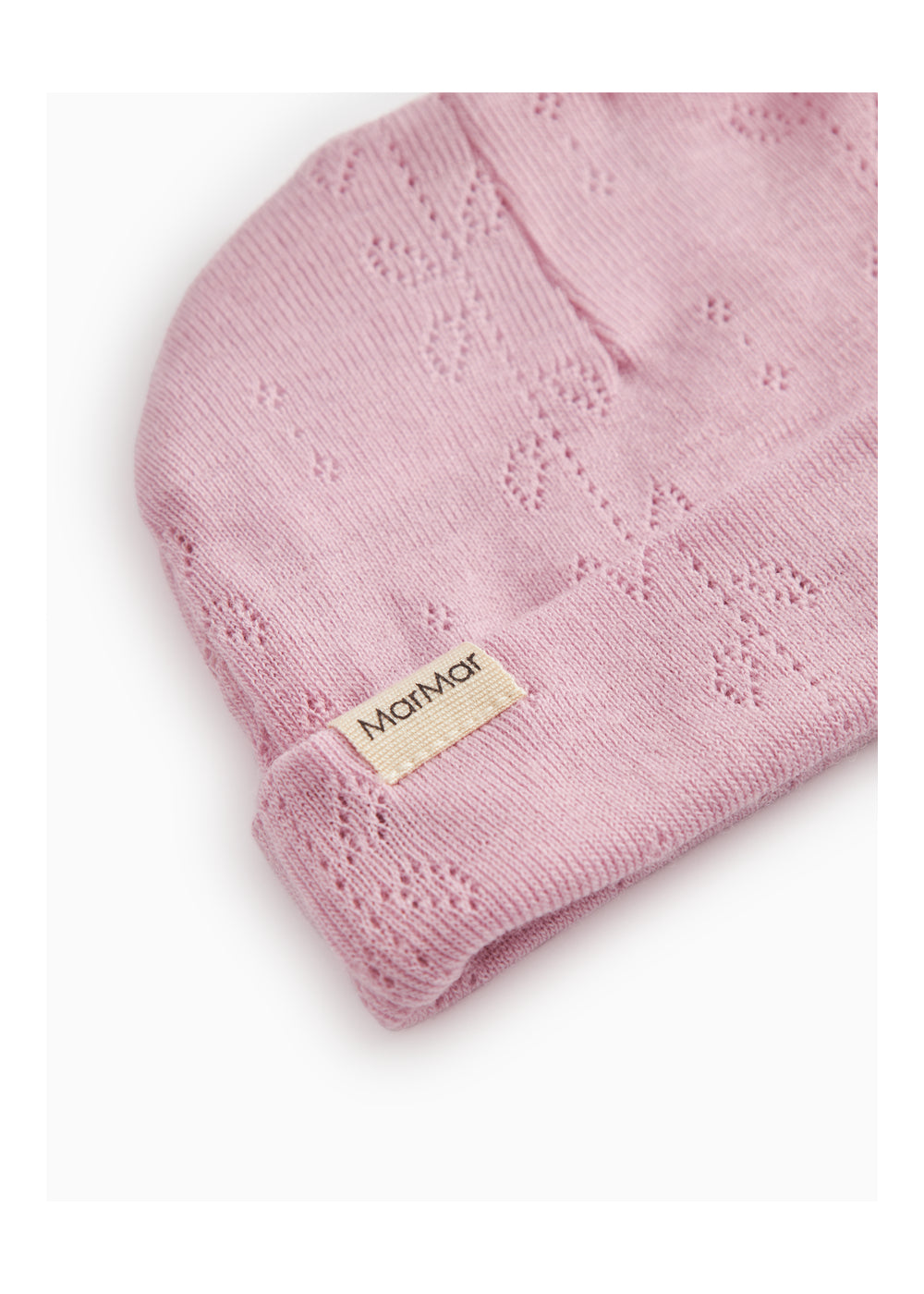MarMar | Aiko Newborn Pointelle Muts Wol | Soft Berry