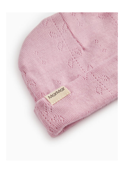 MarMar | Aiko Newborn Pointelle Muts Wol | Soft Berry