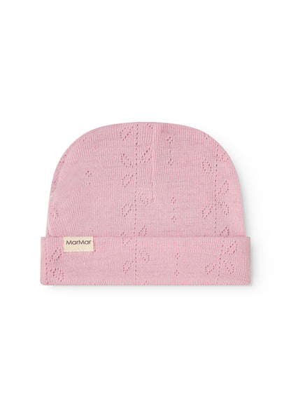 MarMar | Aiko Newborn Pointelle Muts Wol | Soft Berry