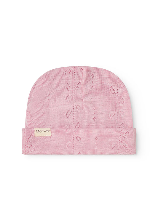 MarMar | Aiko Newborn Pointelle Muts Wol | Soft Berry