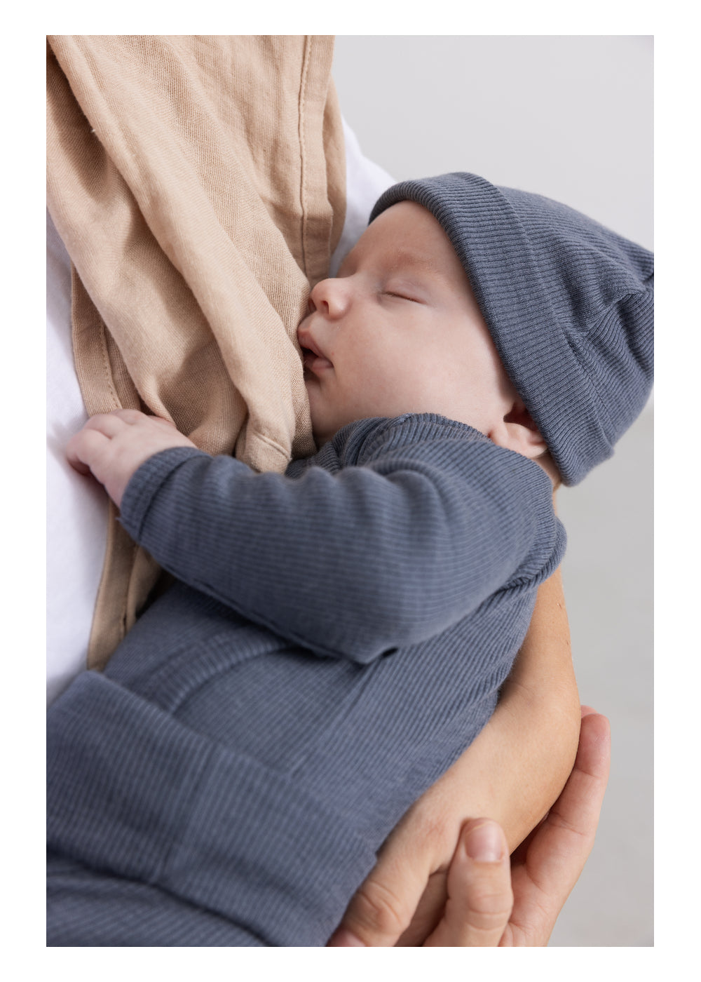 MarMar | Aiko Newborn Rib Muts Wol | Rainstorm