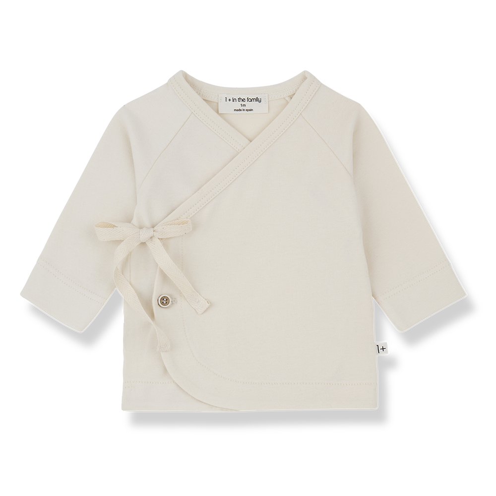 1+ In The Family | Newborn Overslag Longsleeve Elodie | Ecru