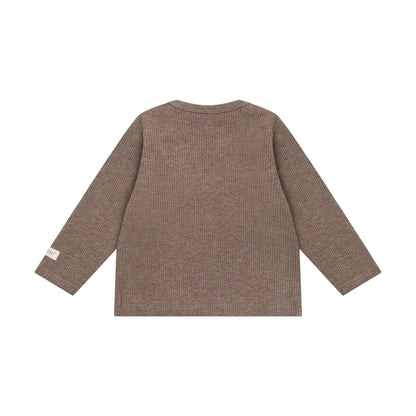 Fixoni | Longsleeve Rib Melange | Bruin