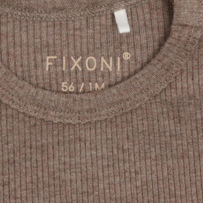 Fixoni | Longsleeve Rib Melange | Bruin
