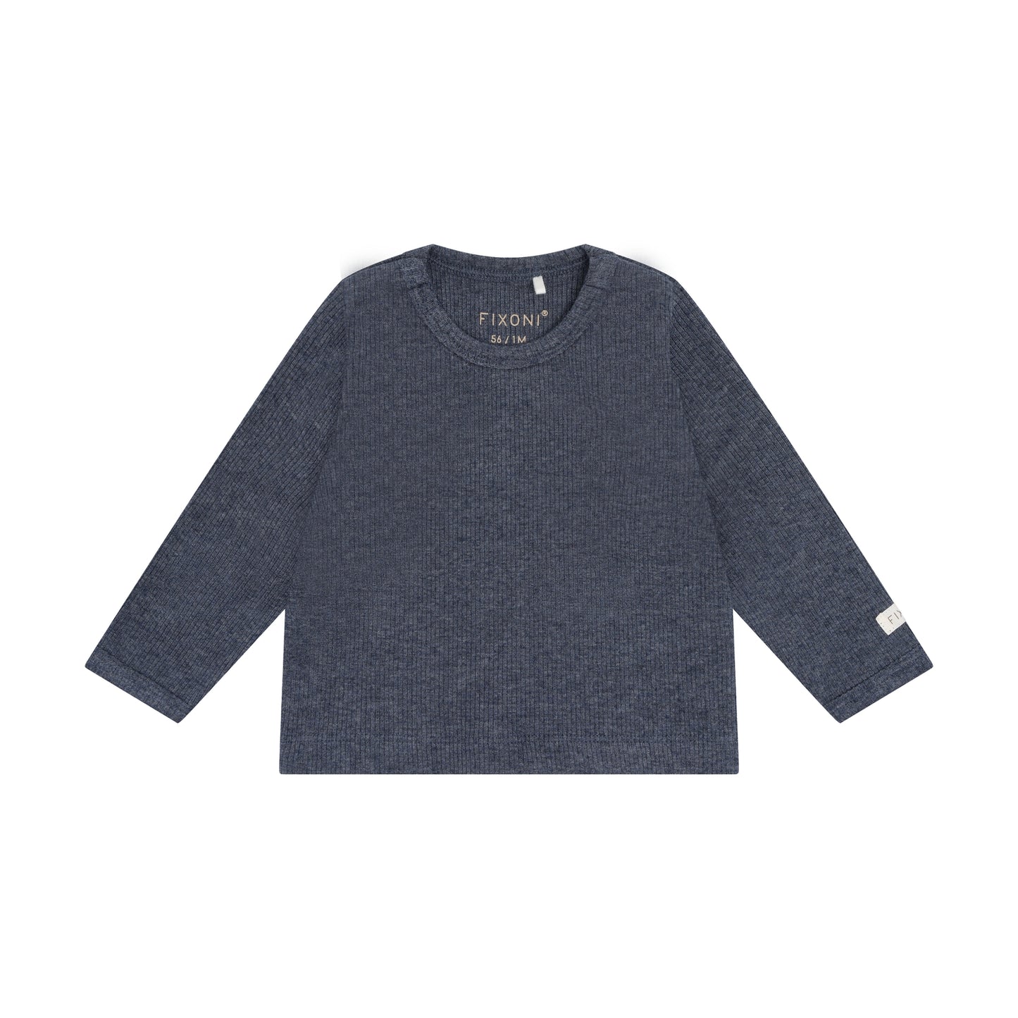 Fixoni | Longsleeve Rib Melange | Donkerblauw