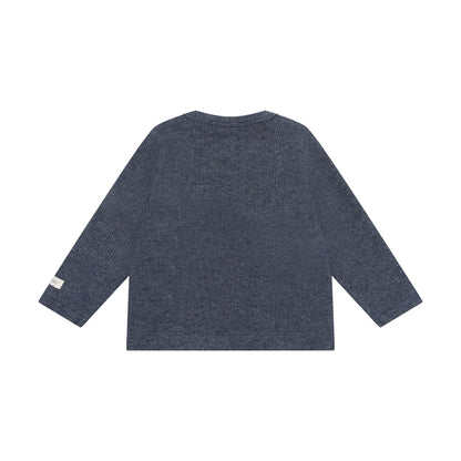 Fixoni | Longsleeve Rib Melange | Donkerblauw