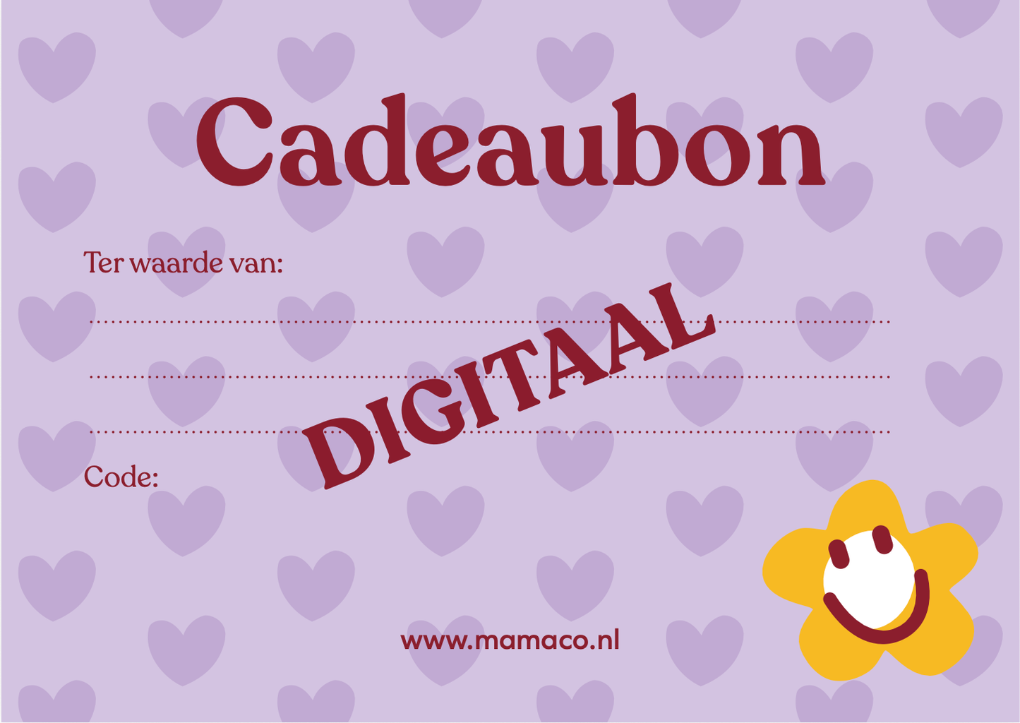 Cadeaubon vanaf €10,- (Per E-mail)