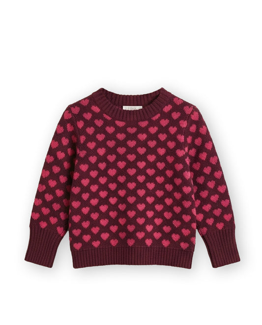 Fliink | Janie Cashmere Heart Trui | Burgundy