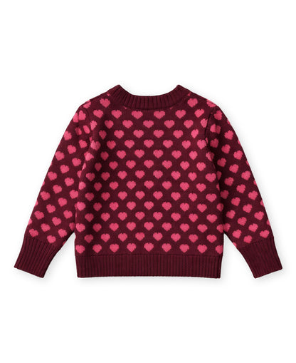 Fliink | Janie Cashmere Heart Trui | Burgundy