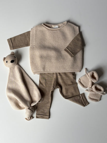 Lil' Atelier | Nilo Wollen Romper | Sepia Tint Melange