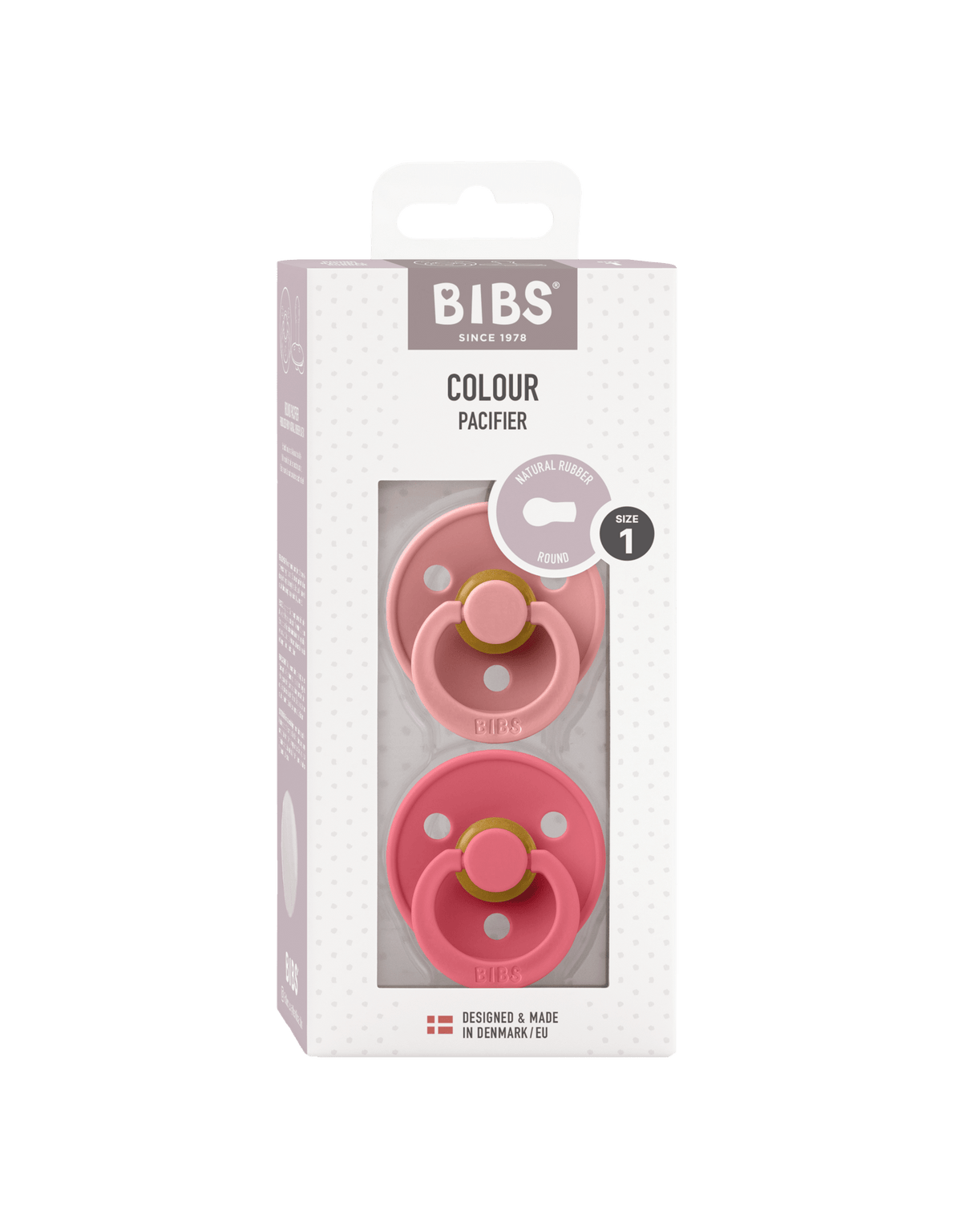 BIBS | Colour Fopspeen 2-pack | Dusty Pink/Coral - 5713795255184