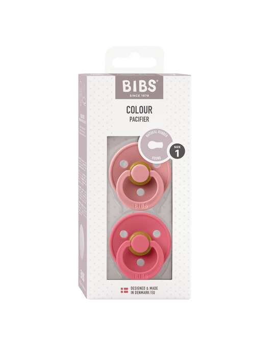 BIBS | Colour Fopspeen 2-pack | Dusty Pink/Coral - 5713795255184