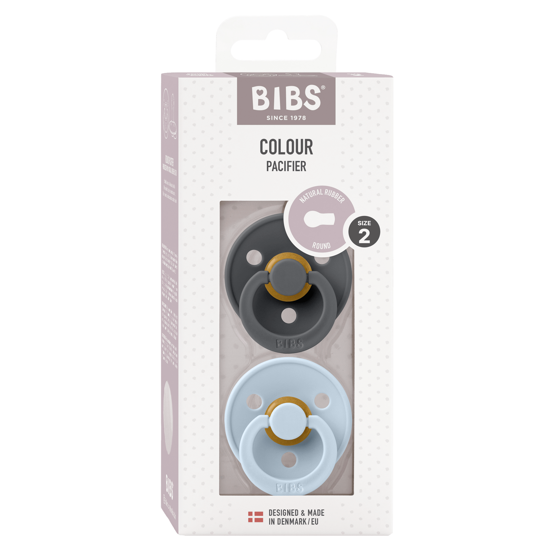BIBS | Colour Fopspeen 2 - pack | Iron / Baby Blue | Maat 3 - 