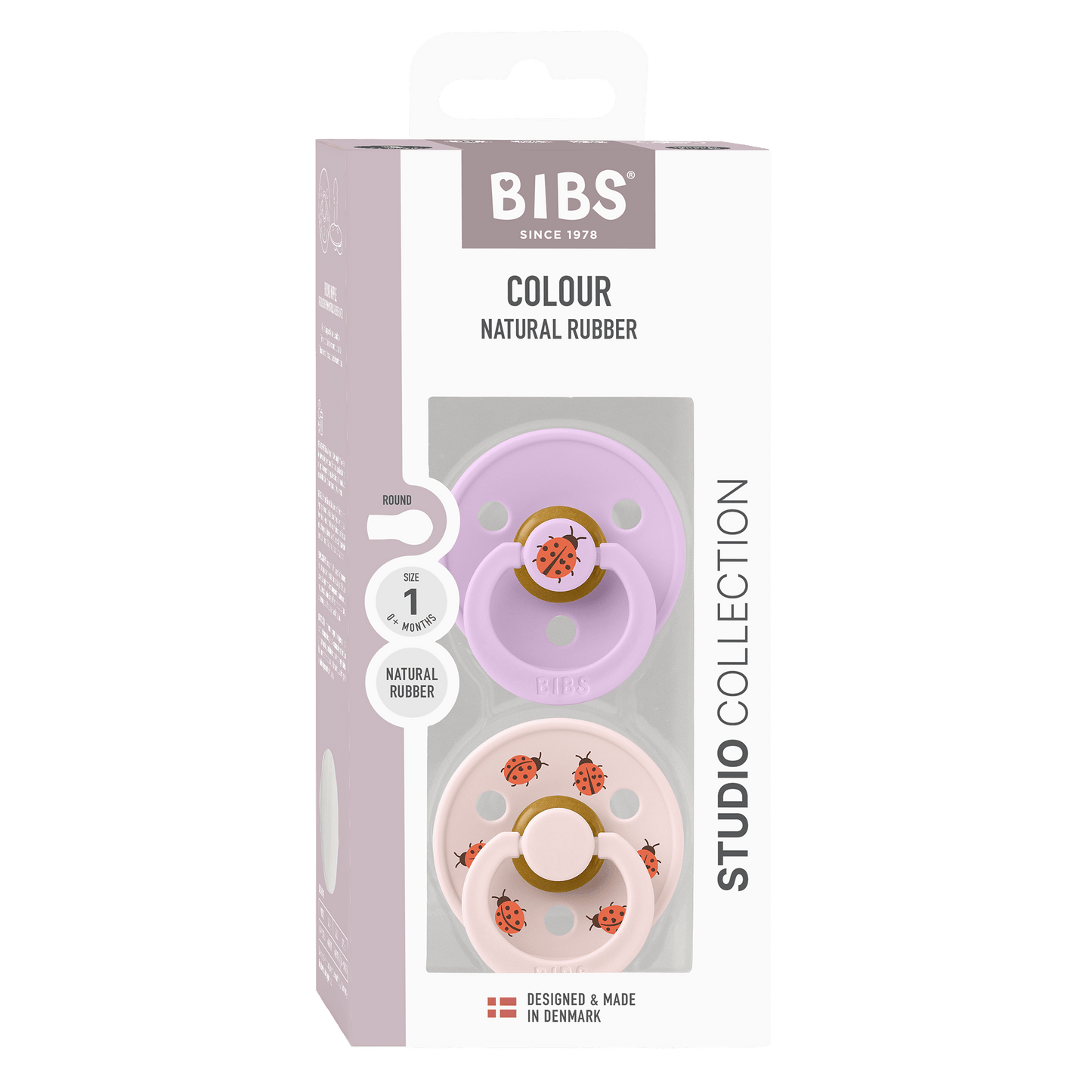 BIBS | Studio Colour Ladybug Fopspeen 2 - pack | Violet Sky | Maat 2 - 