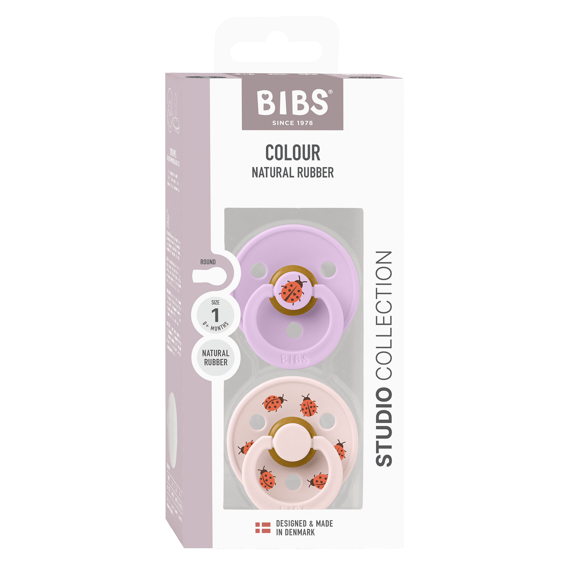 BIBS | Studio Colour Ladybug Fopspeen 2 - pack | Violet Sky | Maat 2 - 