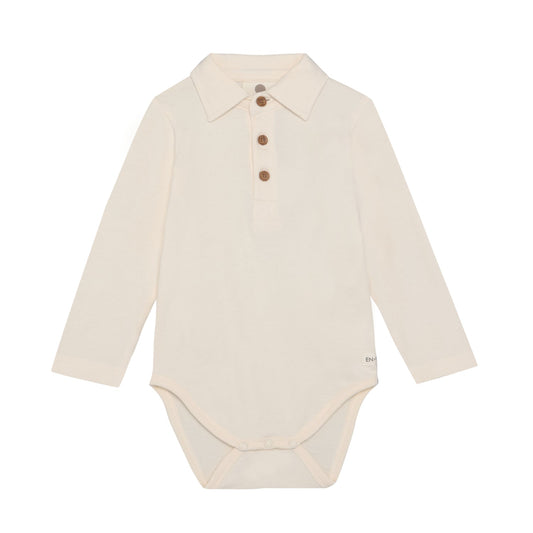 En Fant | Polo Romper | Pearled Ivory - 5713438934049