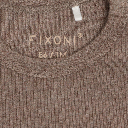 Fixoni | Longsleeve Rib Melange | Bruin -