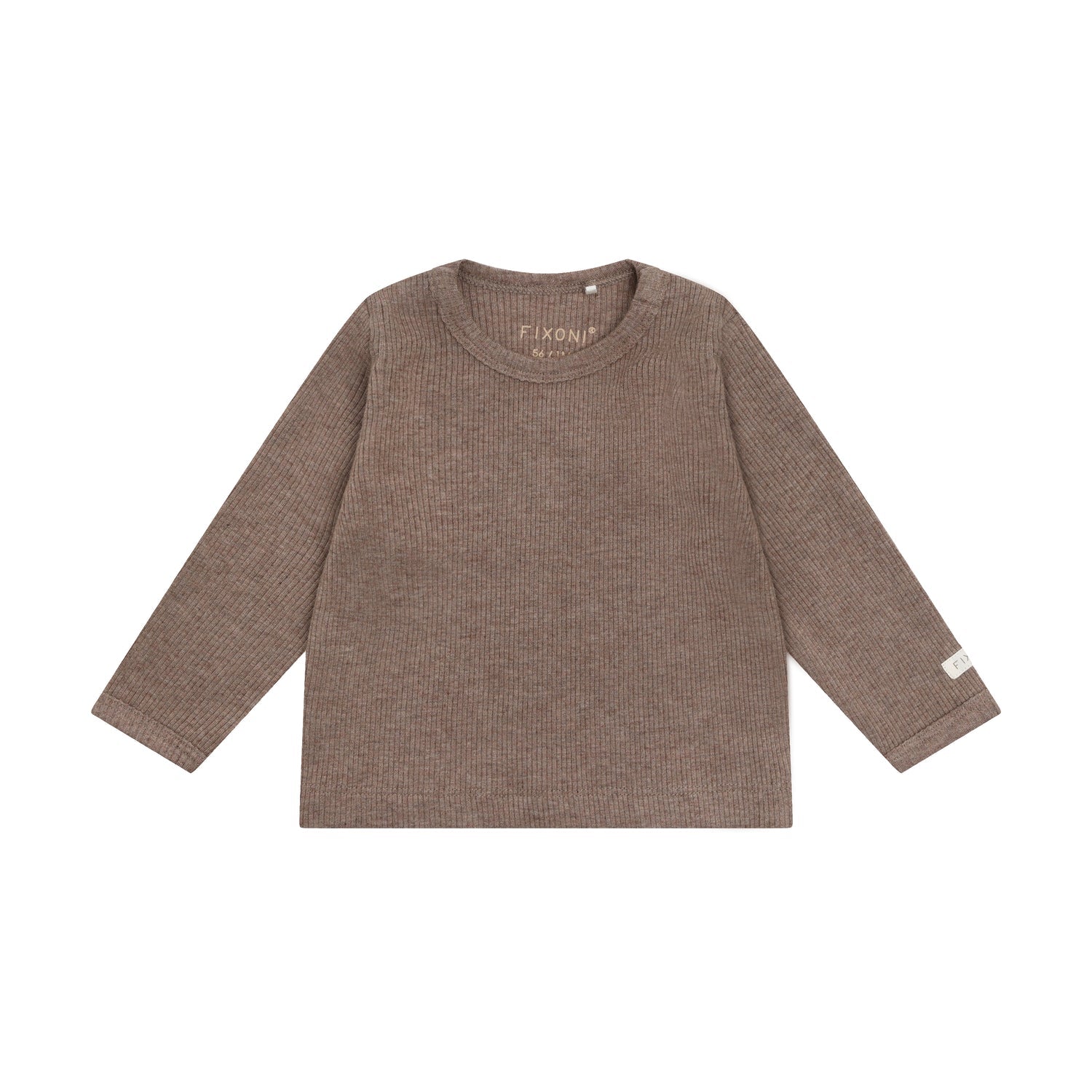 Fixoni | Longsleeve Rib Melange | Bruin -