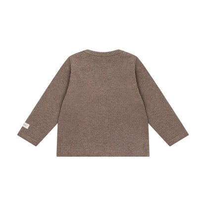 Fixoni | Longsleeve Rib Melange | Bruin -