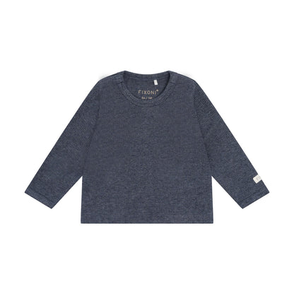 Fixoni | Longsleeve Rib Melange | Donkerblauw - 5713438965364