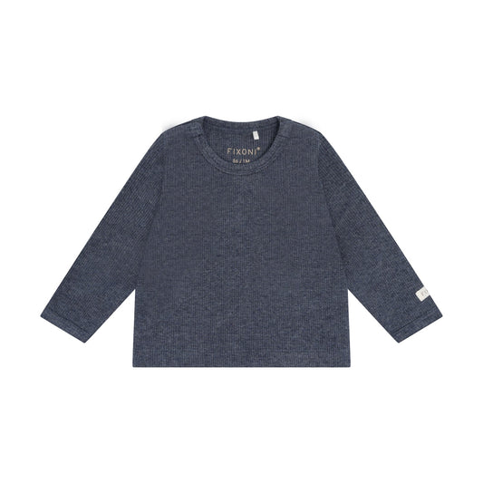 Fixoni | Longsleeve Rib Melange | Donkerblauw - 5713438965364
