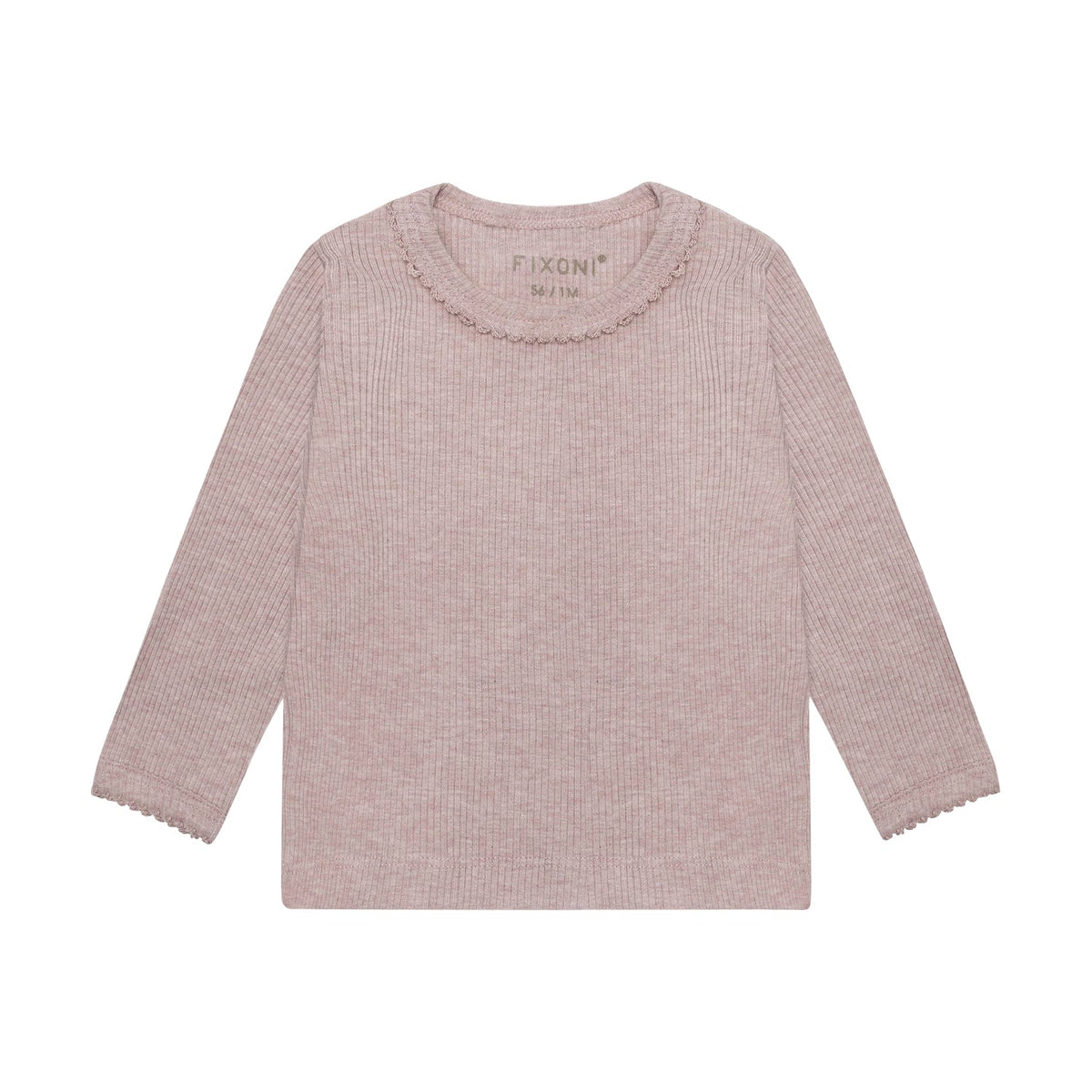 Fixoni | Longsleeve Rib Melange | Roze - 5713438965289
